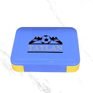 Boîte à lunch personnalisée | Boîte à bento pour fan de football | Boîte à collations de voyage | Cadeau de football parfait pour garçon ou fille