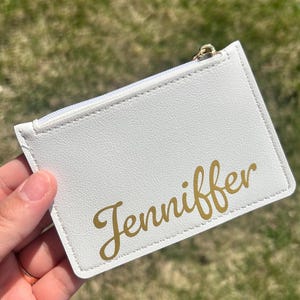 Cartera de piel sintética personalizada para niñas y mujeres, cartera con nombre personalizado, regalo para el Día de la Madre, regalo para dama de honor, regalos para ella