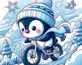 Abstract Baby Penguin Artwork - Modern and Whimsical Wall PNG