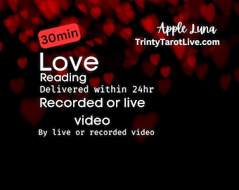 Lectura de Tarot del Amor de 30 min en vivo o video grabado