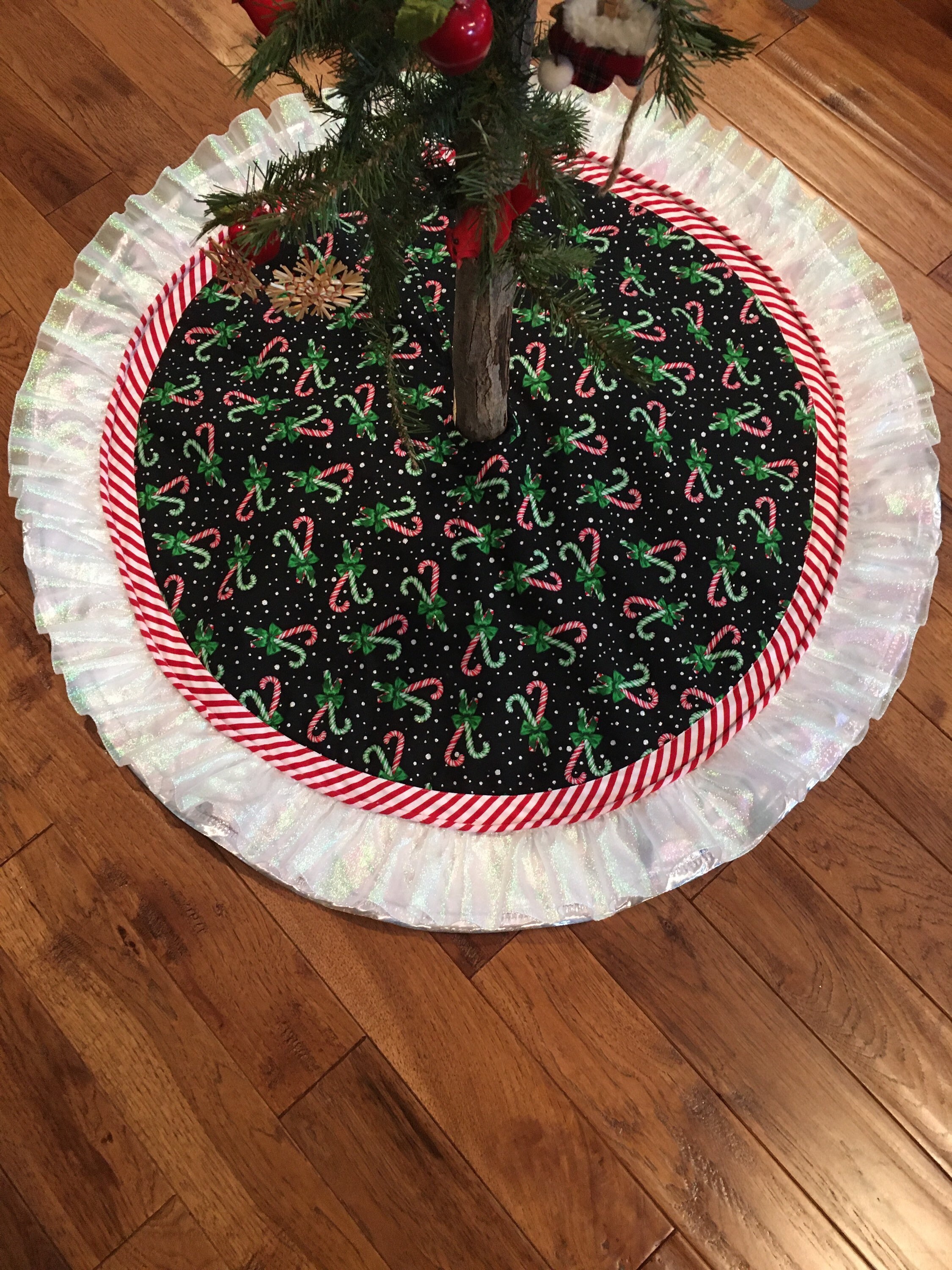 Christmas Tree Skirt 40 Candy Cane Peppermint Fluff Etsy
