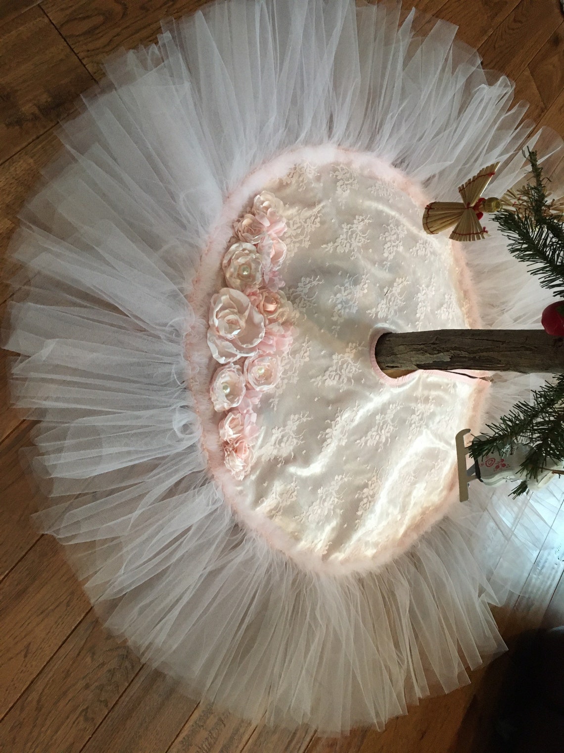 Christmas Tree Skirt Chantilly Tulle Pink Blush Special Low Etsy