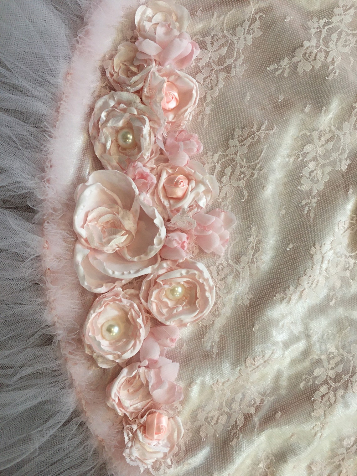 Christmas Tree Skirt Chantilly Tulle Pink Blush Special Low Etsy