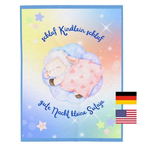 Fluffy baby plush blanket with desired name | Personalized cuddly blanket for baby girl I birth initial equipment