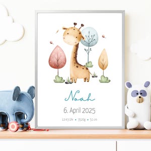 Regalo personalizado para nacimiento, tablero de nacimiento, póster de nacimiento, anuncio de nacimiento, foto de nacimiento, regalo de nacimiento, bautismo, recién nacido, bebé