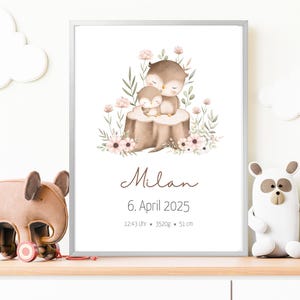 Regalo personalizado para nacimiento, tablero de nacimiento, póster de nacimiento, anuncio de nacimiento, foto de nacimiento, regalo de nacimiento, bautismo, recién nacido, bebé