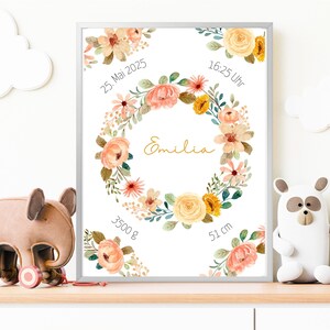 Regalo personalizado para nacimiento, tablero de nacimiento, póster de nacimiento, anuncio de nacimiento, foto de nacimiento, regalo de nacimiento, bautismo, recién nacido, bebé