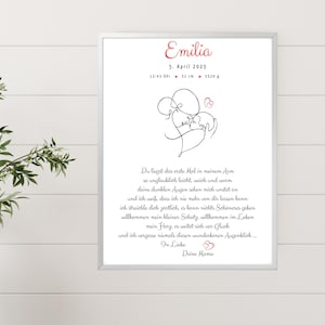 Regalo personalizzato per la nascita, minimalista, poesia, tema natale, poster di nascita, annuncio di nascita, bambino, neonato, battesimo