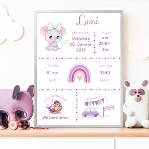 Regalo personalizado para nacimiento, tablero de nacimiento, póster de nacimiento, anuncio de nacimiento, foto de nacimiento, regalo de nacimiento, bautismo, recién nacido, bebé
