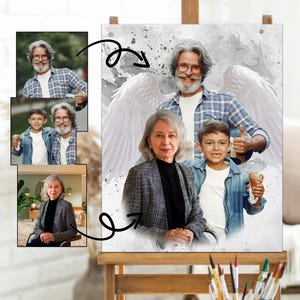 Add deceased loved one to photo Custom Color Memorial Gift  Loss of loved ones Add person to photo Combine photos Custom family portrait