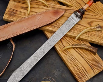 Custom Handmade Damascus Roman Gladius Sword with Beautiful Handle included leather sheath