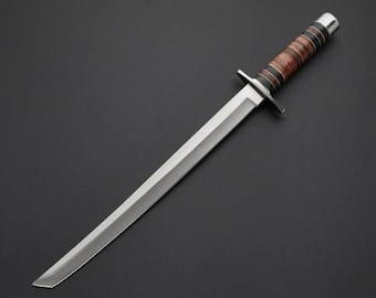 Ninja Sword Tanto Steel with Beautiful Leather Cover Best Gift Him/her