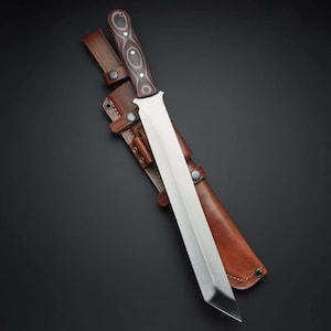 Handmade D2 Steel Tanto Sword with Beautiful Micarta Handle included Leather Sheath Best Gift him/her