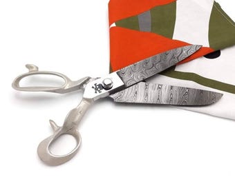 Handmade Damascus Tailoring Scissors Available on Damascus Gift for Her Woman Beautiful Caver