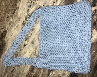 Handgemachte Häkeln Blaue Schultertasche