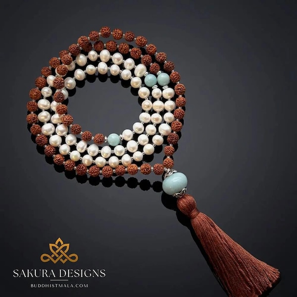 Pearl and Rudraksha Mala