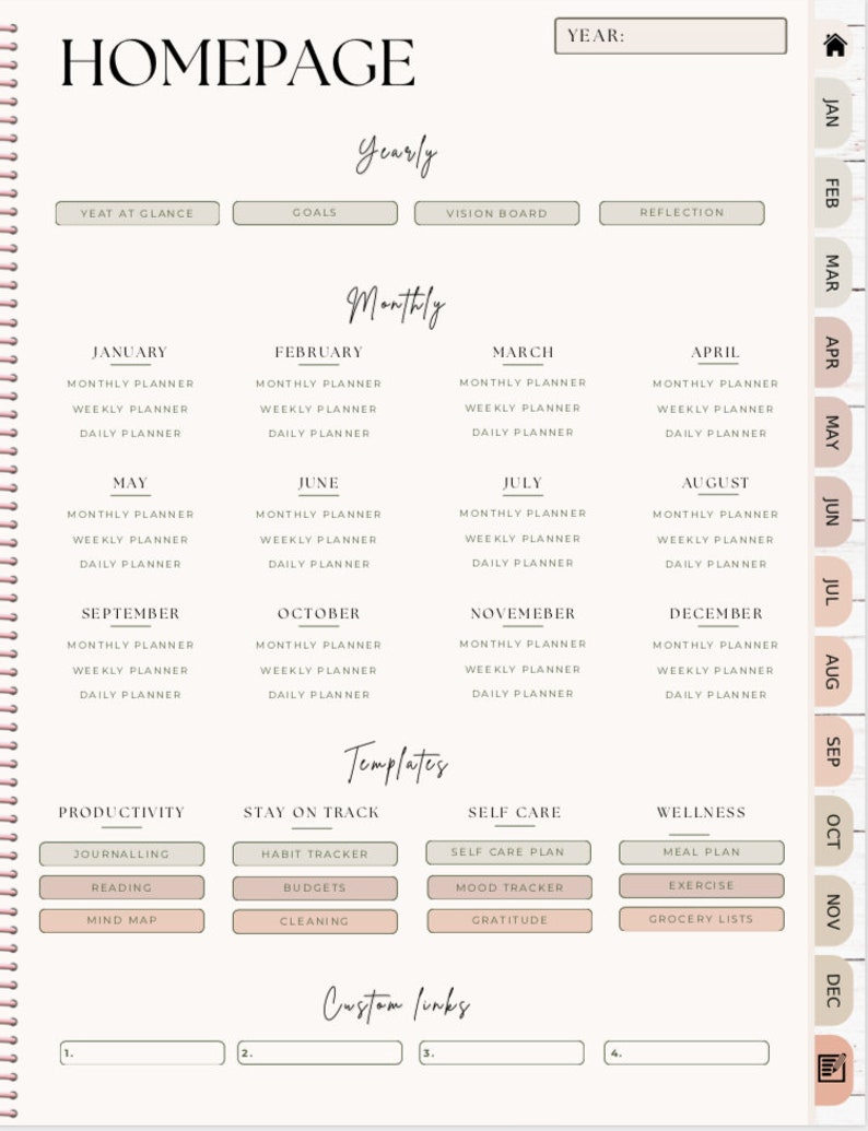 The Ultimate 2024 Hyperlinked Digital Planner Magnolia Blossom - Etsy