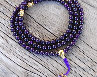 Amethyst &amp; Gold Mala
