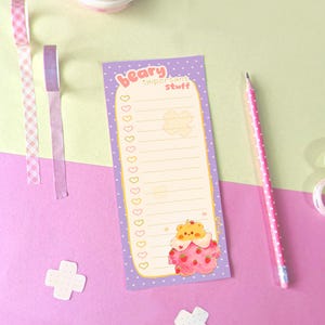Cute Printable Notepad | Kawaii Daily to Do Checklist | Handmade Pastel ...
