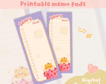 Cute Printable Notepad | Kawaii Daily to Do Checklist | Handmade Pastel ...
