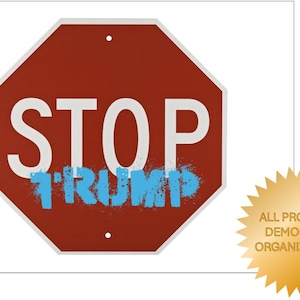 Stop Trump anti-fascism double-sided protest & lawn sign for charity