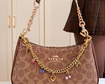 Vintage Coach Legacy Black Signature Canvas Mini Bag Double Turn