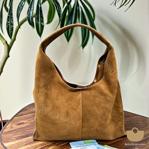 Cabas en daim de qualité supérieure pour femme - Cabas en cuir confortable, sac à main de luxe en daim, sac en cuir durable, sac fourre-tout léger, sac à bandoulière en cuir