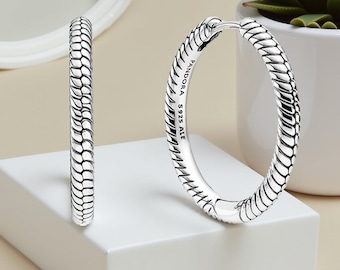 Pendientes de aro con dijes Silver Moments para mujer, regalo para ella