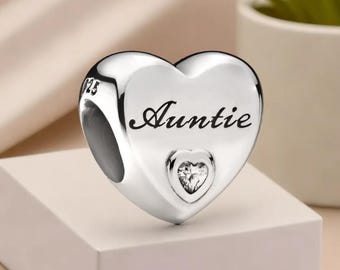 Colgante Corazón de Tía, circonita cúbica transparente, joyería de plata