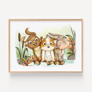 Metti Meerschwein - Poster A4/A3, Kinderzimmer, Freundschaft, Tierposter, Tierillustration, Wandkunst, Meerschweinchen Bild, Geschenk, Hasen