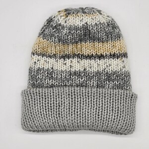 Multicolored Reversible Beanie Hat adult or teen