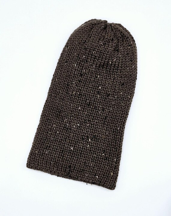 Chocolate Mocha Brown Speckled Beanie - Etsy display picture 2