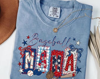 Comfort Colors® Baseball Mama Shirt, Mothers day Gift For Baseball Mom, Gift For Baseball Lover Mom Shirt, Mothers Day Shirt,Baseball Season