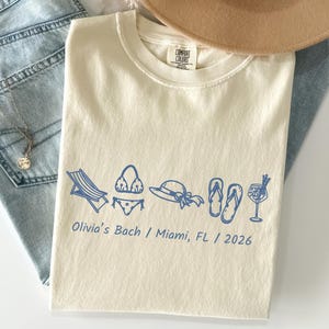 Custom Beach Bachelorette Comfort Colors Shirt: Coastal Bride Trip Tee