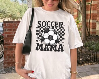 Soccer Mama Shirt, Checkered Mama Shirt, Comfort Colors Soccer Game Shirt, Soccer Season, Soccer Mom, Soccer Ball Shirt, Mother's Day Gift