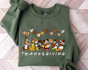 Mickey and Friends Thanksgiving Sweatshirt | Disney Thanksgiving Matching Family Hoodie | Thanksgiving Dinner Sweater
