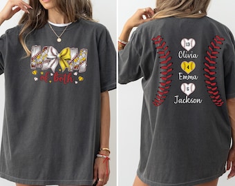 Custom Baseball Number and Name Tshirt,Comfort Colors Baseball Custom Shirt,Personalized Baseball,Custom Softball Mom Tee,Softball Mom Shirt