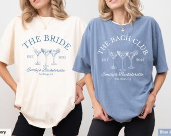The Bach Club Bachelorette Shirts, Custom Location And Name Bachelorette Party Shirts, Social Club Luxury Bachelorette Party Gift Shirts.