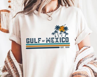 Gulf Of Mexico Shirt, Retro Sunset Gulf Of Mexico Shirt, Mexico Beach Shirt, Anti Gulf Of America Shirt, Political Shirts, Anti Maga Shirts.