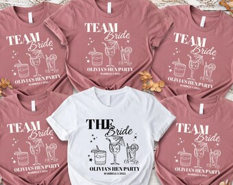 Personalised Hen Party T shirts Team Bride Bridal Party Shirts Personalised Matching Tribe Bachelorette Hen Party Tops Bride To Be Custom.