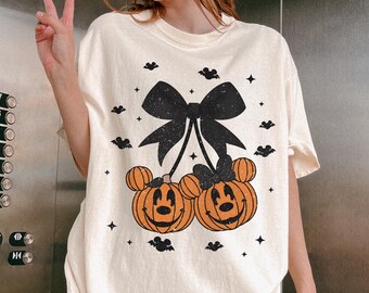Disney Mickey Pumpkin Coquette Shirt, Minnie Pumpkin Halloween Tee,Disney Castle Fall Sweatshirt,Tis The Season Coquette Bow Halloween Shirt