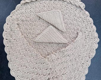 Crotchet baby towel and wash cloth