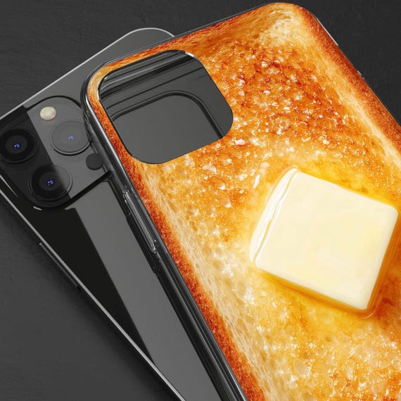 Toast & Butter Phone Case, Bread Lover Funny Food iPhone 17 16 15 14 13+  Pro Max Plus Samsung Galaxy S21 Cover