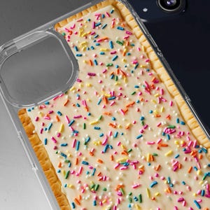 Sprinkle Pastry Clear Hard Phone Case, Rainbow & Frosting Unique Funny Baking iPhone 17 16 15+ Pro Max Plus Air Samsung Galaxy S21 Cover