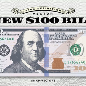 May include: A close-up of a new $100 US bill featuring Benjamin Franklin's portrait. The bill has a blue and white background with a green seal and the text "L37656240 E" printed on it.