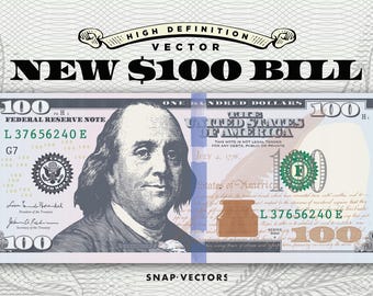 100 BILL, EPS, VECTOR