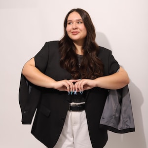 long sleeve black split sleeve blazer