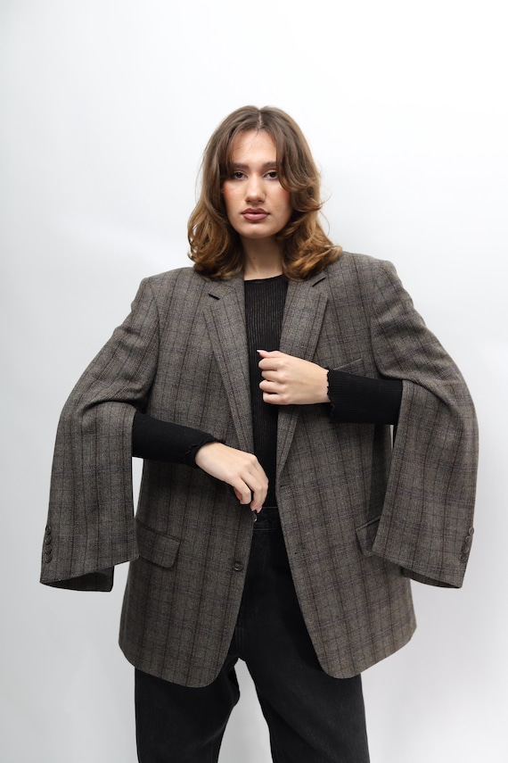 Wool Blazer With Hidden Zippers — Two-Way Wear (Oversize Jacket & Cape) | Upcycled | One of a Kind