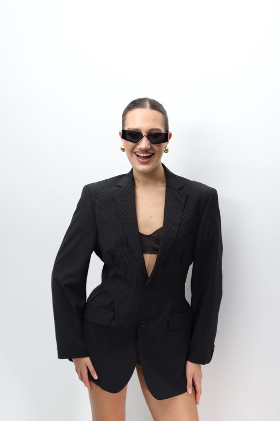 Modern Timeless Tailored  Chic Women's Blazer / Reworked Vintage Style Jacket / One-of-a-Kind Sustainable Cloth