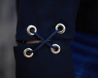 Upcycled Wool Blazer with Eyelet Sleeves - Custom Oversized Jacket
